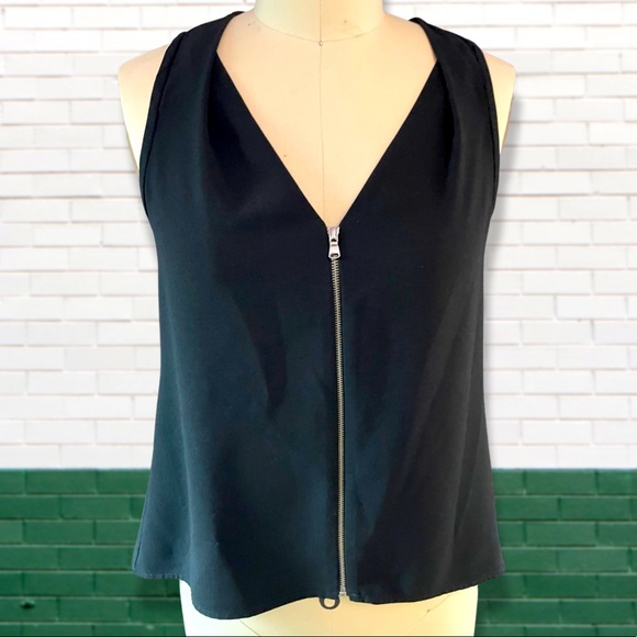 Black Zip Front Tank Trina Turk - Picture 1 of 4